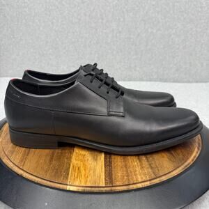 Hugo Boss Kyron Derby Shoes Men's 46 US 13 Black Leather Dress Oxford